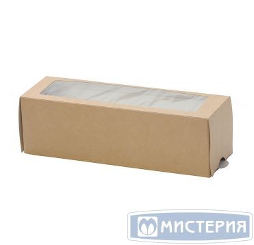Коробка "DoEco" 180х55х55мм МВ 6, с окном, для Макарони, коричневая