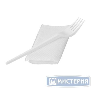 Комплект столовых приборов №2 [вил. 165 мм, бел., ПС+ салф.], 400 шт/кор 400 шт/упак РОССИЯ