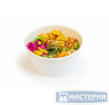 Контейнер 1100 мл, d165хh75 мм, без окна, без крышки, бел., карт., 50 шт/упак 300 шт/кор РОССИЯ 130010