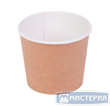 Супница 400 мл, d100хh85 мм, крышка в компл., крафт-бел., карт., 30 шт/упак "OSQ" Round Bowl 300 шт/кор РОССИЯ Round Bowl 400