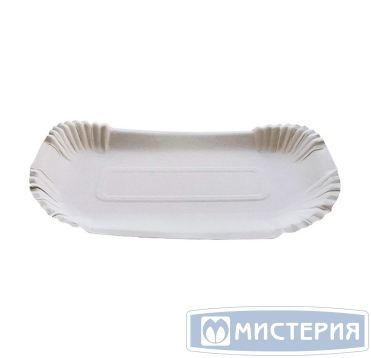 Тарелка одноразовая мелкая 130x200 мм, бел., карт, 50 шт/упак 800 шт/кор РОССИЯ 002А-2010-0108-001