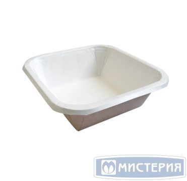 Картонный контейнер (салатник) под запайку, 350 мл, крафт, 86х86х42 мм