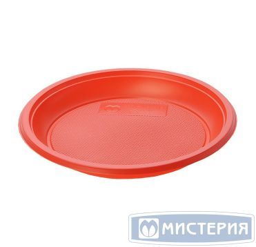 Тарелка одноразовая мелкая d167 мм, красн., ПС, 12 шт/упак "МИСТЕРИЯ" 1 200 шт/кор РОССИЯ 183600
