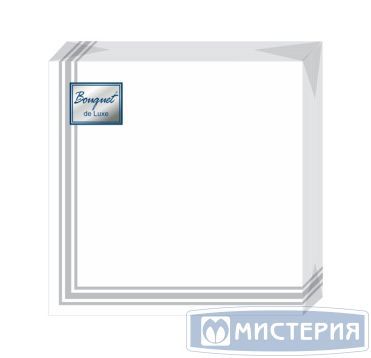 Салфетки 240х240 мм 3-сл., диз. "Серебряная Рамка",бело-сереб., бум., 25 шт/упак "Bouquet" 15 упак/кор РОССИЯ 37889