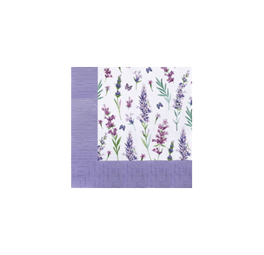 Салфетки 330х330 мм 3-сл., диз. "Скатерть с лавандой ", разноцв., бум., 12 шт/упак "Bouquet" 12 упак/кор РОССИЯ 25241