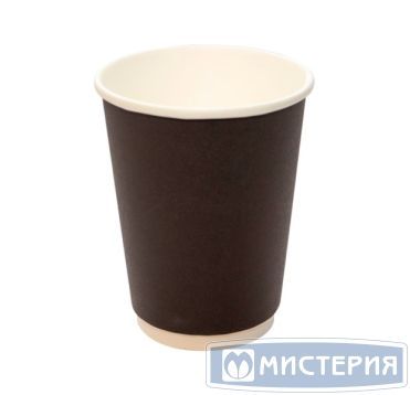 Стакан бумажный 300 мл 2 сл., d90 мм, черн., карт., 20 шт/упак 400 шт/кор РОССИЯ 320178