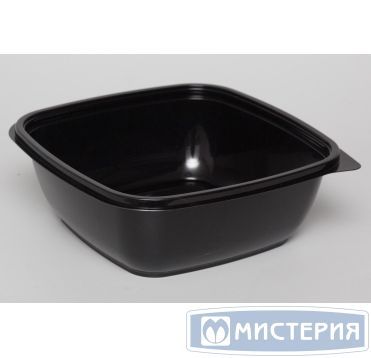 Контейнер 1000 мл 1-секц. 190х190х51,5 мм, без крышки, черн., ПЭТ, 70 шт/упак "ПолиЭр" 140 шт/кор РОССИЯ СпК-1919-1000 черн.