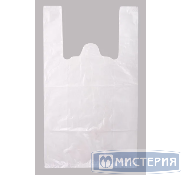 Пакет "Майка" [300+160]х600 мм 15 мкм, бел., ПНД, 100 шт/упак 10 упак/кор РОССИЯ 239459