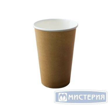 Стакан бумажный 450 мл 1 сл., d90 мм, крафт, карт., 45 шт/упак 900 шт/кор РОССИЯ Крафт