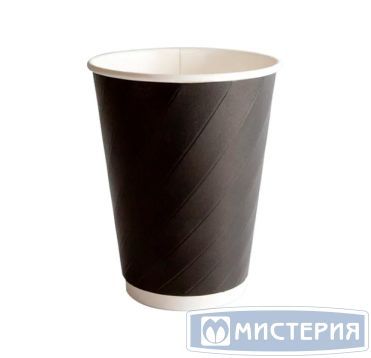Бумажный стакан 300 мл двухслойный, D – 90 мм, картон, цвет черный