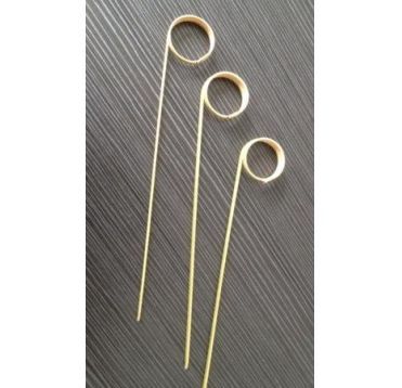 Пика 120 мм, диз. "Завиток", беж., бамбук, 100 шт/упак 40 упак/кор КИТАЙ 440-723