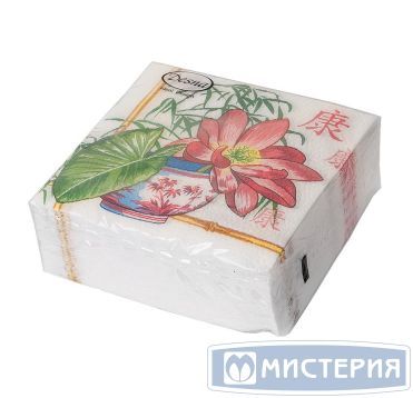 Салфетки 250х250 мм 1-сл., диз. "Лотос", разноцв., бум., 40 шт/упак "Desna Design" 32 упак/кор РОССИЯ 57569