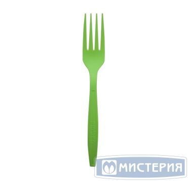 Вилка одноразовая 180 мм, зел., кукурузный крахмал, 6 шт/упак "GREEN MYSTERY" 480 шт/кор РОССИЯ 4042зел