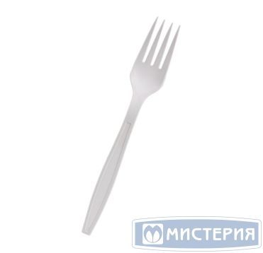 Вилка одноразовая 180 мм, бел., кукурузный крахмал, 6 шт/упак "GREEN MYSTERY" 480 шт/кор РОССИЯ