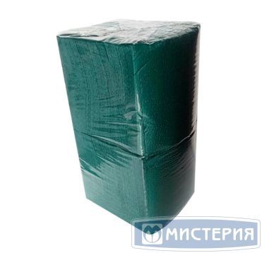 Салфетки 240х240 мм 1-сл., темно-зел., бум., 400 шт/упак 18 упак/кор РОССИЯ