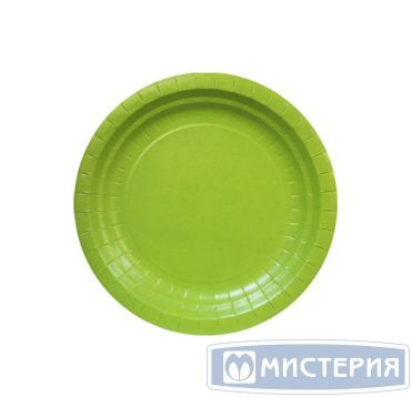Тарелка одноразовая мелкая d180 мм, диз. "Цвет лайма", карт. лам., 6 шт/упак "МИСТЕРИЯ" 432 шт/кор РОССИЯ