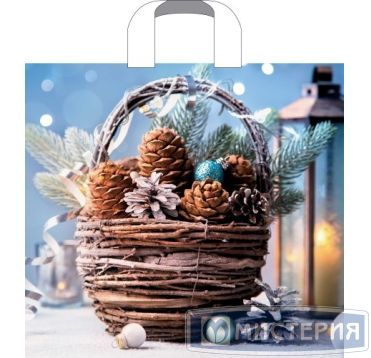 Пакет 380х340 мм, 70 мкм с петлев. ручками, диз. "Натюрморт", ПВД, 50 шт/упак 500 шт/кор РОССИЯ ПТЛ60901