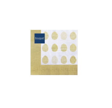 Салфетки 330х330 мм 3-сл., диз. "Скатерть с золотыми яйцами", разноцв., бум., 20 шт/упак "Bouquet" 12 упак/кор РОССИЯ 25268