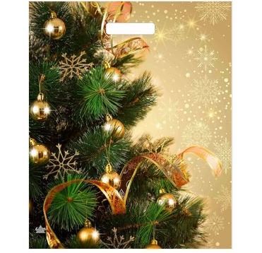 Пакет 380х450 мм, 60 мкм с проруб. ручками, диз. "Золотое настроение", ПВД, 50 шт/упак "Тикопластик" 500 шт/кор РОССИЯ н00205682