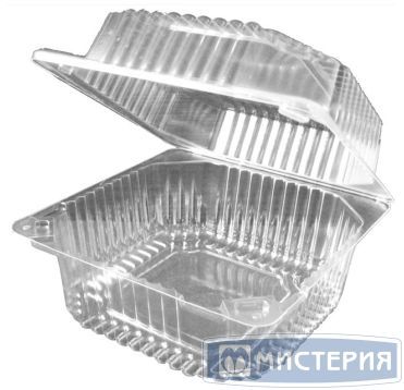 Упаковка для кондит. изделий 1360 мл, 1-секц. 153х153х86[139х139х78] мм, неразъем.крышка, прозр., ОПС, 600 шт/кор 600 шт/упак РОССИЯ ФП-К-15Т