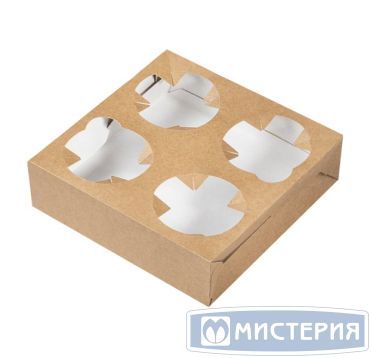 Держатель для четырех стаканов, крафт, 300 штук в упаковке