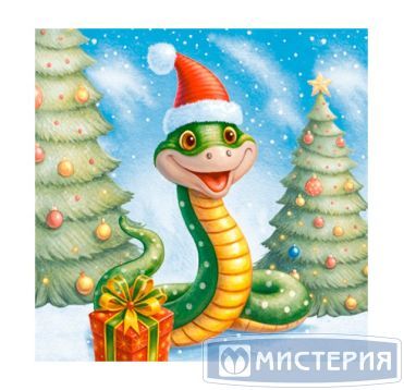 Салфетки 330х330 мм 3-сл., диз. "Добрая змея", разноцв., бум., 20 шт/упак "Bouquet" 12 упак/кор РОССИЯ 25103