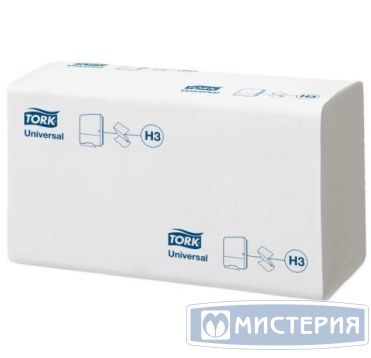 Полотенца бумажные для диспенсеров 230х230 мм 1-сл. V-сложен., бел., 250 лист/упак "Tork" Singlefold Universal 20 упак/кор РОССИЯ 120108