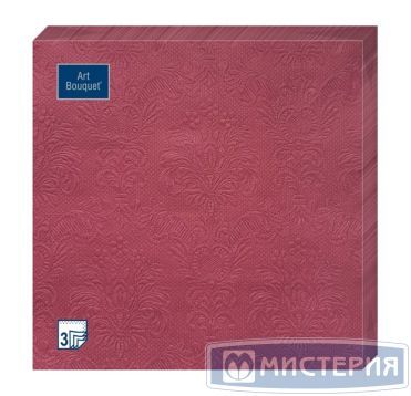 Салфетки 330х330 мм 3-сл., диз. "Бордовый Барокко", разноцв., бум., 16 шт/упак "Bouquet" 12 упак/кор РОССИЯ 57226