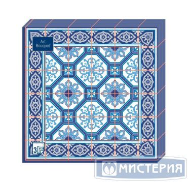 Салфетки 330х330 мм 3-сл., диз. "Азулежу 4", разноцв., бум., 20 шт/упак "Bouquet" 12 упак/кор РОССИЯ 37769