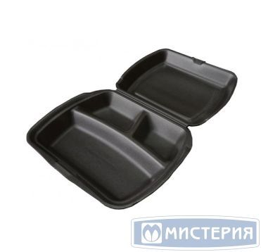 Ланч-бокс 3-секц. 247х208х63 мм, черн., ВПС, 100 шт/кор "Полиформ" 100 шт/упак РОССИЯ Lb-3 чёрн.