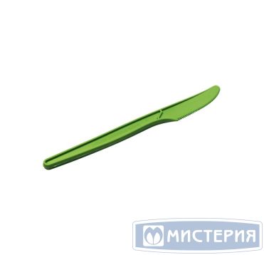 Нож одноразовый GREEN MYSTERY 165 мм, зелёный, кукурузный крахмал, 50 штук в упаковке, 1000 штук в коробке