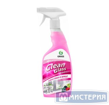 Средство для мытья стекол и зеркал "Grass" Clean Glass, Лесные ягоды, триггер, 600 мл 8 шт/кор РОССИЯ 125241