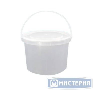 Ведро пищевое 5800 мл, d220хh203 мм, с ручкой, без крышки, бел., ПП, 25 шт/кор "Альянсупак" 25 шт/упак БЕЛАРУСЬ ДВ-5,8/220 бел