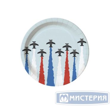 Тарелка d 180мм, дизайн "Самолеты", картон