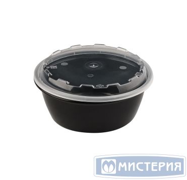 Контейнер 950 мл, круглый, чёрный