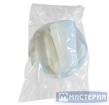 Набор одноразовой посуды "Турист" [6 стак. 200 мл, ПП+6 стак.100 мл, ПП+ 6 тар. d165 мм, ПС+6 вил.+6 салф.] 15 упак/кор РОССИЯ 187060