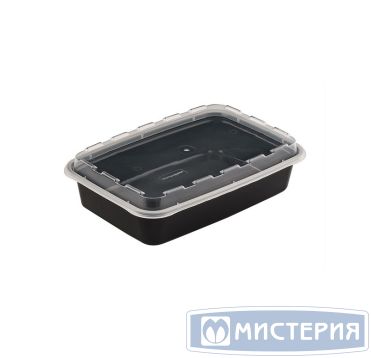 Контейнер 830 мл, прямоугольный, 207х140х40 мм, чёрный