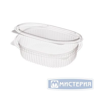 Контейнер 350 мл 1-секц., овал 159х130х40 мм, неразъем.крышка, прозр., ОПС, 375 шт/кор "Комус" 375 шт/упак РОССИЯ РКС-350 (ОП) (Т)/РКС-350/1 (ОП) (Т)