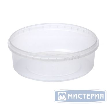 Контейнер для пресервов 1000 мл, d173хh62 мм, форма "Шайба", без контр. замка, без крышки, прозр., ПП, 150 шт/кор "Перинт" 150 шт/упак РОССИЯ 1000/173/К
