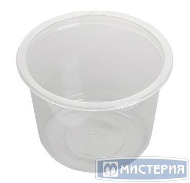 Контейнер 500 мл 1-секц. d115хh82,6 мм, без крышки, прозр., ПП, 50 шт/упак "ПолиЭр" 500 шт/кор РОССИЯ К-115-500 прозр.