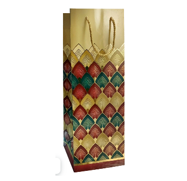 Пакет подарочный [135+115]х350 мм, р-р M с петлев. ручками, диз. "InVinoVeritas", бум. лам., 12 шт/упак 240 шт/кор КИТАЙ 04070579