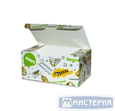Коробка для наггетсов 135х85х60 мм, M, диз. "Food'корт", карт., 300 шт/кор 300 шт/упак РОССИЯ