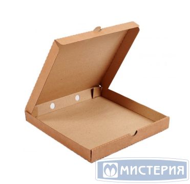 Коробка для пиццы, 400х400х40мм, бурая., микрогофрокартон E