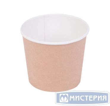Супница 400 мл, d100хh85 мм, без крышки, крафт-бел., карт., 25 шт/упак "OSQ" Round Bowl 375 шт/кор РОССИЯ Round Bowl 400 kraft