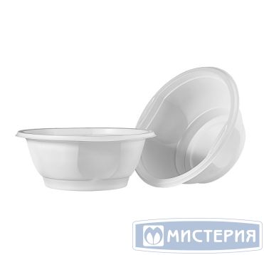 Тарелка одноразовая глубокая 600 мл, d155 мм, бел., ПП, 50 шт/упак 1 000 шт/кор РОССИЯ 230-0724