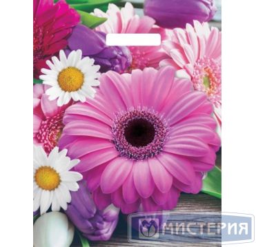 Пакет 310х400 мм, 60 мкм с проруб. ручками, диз. "Ароматная палитра", ПВД, 50 шт/упак 1 000 шт/кор РОССИЯ ВУР58085