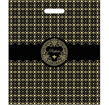 Пакет 420х480 мм, 90 мкм с проруб. ручками, диз. "Перфекто Квадро", ПВД, 25 шт/упак "Тикопластик" 400 шт/кор РОССИЯ н00112584