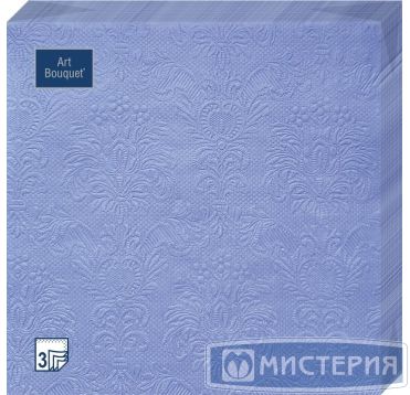 Салфетки 330х330 мм 3-сл., диз. "Джинсовый синий Барокко", син., бум., 20 шт/упак "Bouquet" 12 упак/кор РОССИЯ 57221