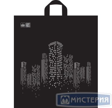 Пакет 400х440 мм, 43 мкм с петлев. ручками, диз. "Биг сити", ПНД, 50 шт/упак "Тикопластик" 300 шт/кор РОССИЯ н00095181