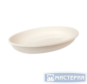 Контейнер 700 мл, овал 236х169х40 мм, без крышки, бел., сах. тростник, 50 шт/упак "GREEN MYSTERY" 600 шт/кор КИТАЙ TM-L118